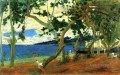 The harbor of Saint Pierre seen from the cove Turin or Seashore Martinique Paul Gauguin scenery